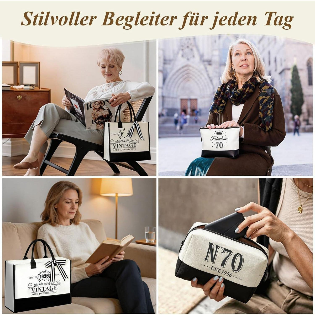 70. Geburtstag Geschenk für Frau – Vintage 1956 Set mit Kerze
