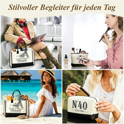40. Geburtstag Geschenkset für Frauen – 9tlg. mit Tasche & Wellness