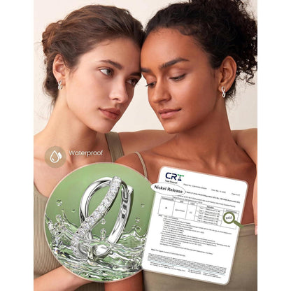 Silber 925 Creolen Infinity CZ – Große, leichte Damen Ohrringe