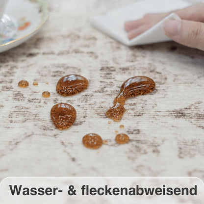 Beige Vintage Teppich Läufer 60x240 cm Waschbar