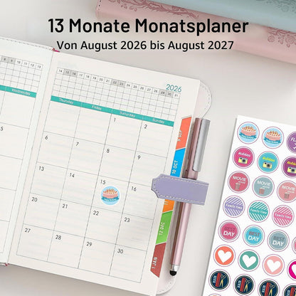 Akademischer Terminplaner 2026-2027 A5 Tag pro Seite Lila
