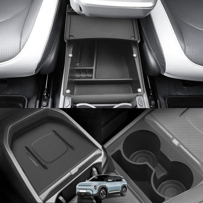 Kia EV3 Organizer Set 3-teilig – Ablage, Getränkehalter, Matte