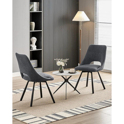 Drehbarer Esszimmerstuhl Set |, Ergonomisch, Dunkelgrau