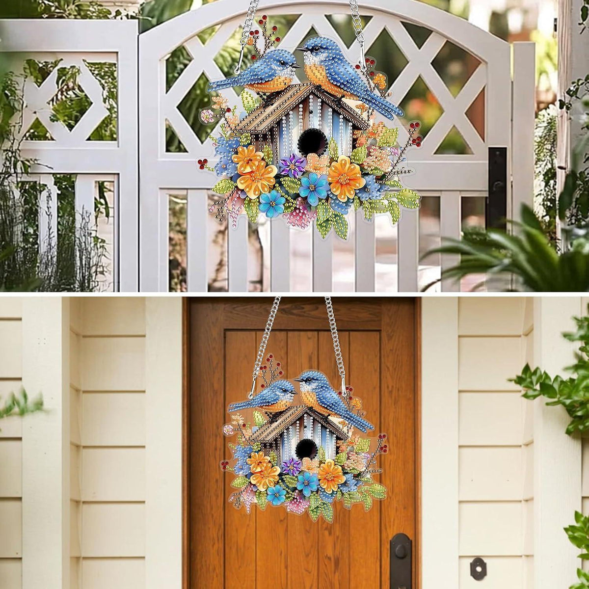 5D Diamantmalerei Anhänger Blumen & Vogel – DIY Bastelset