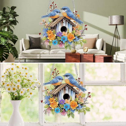 5D Diamantmalerei Anhänger Blumen & Vogel – DIY Bastelset