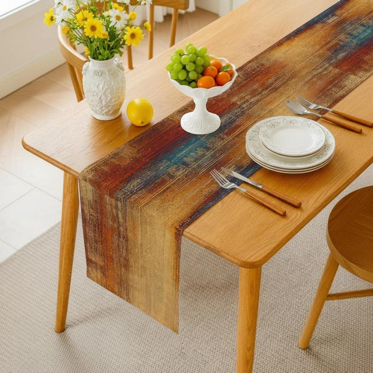Tischläufer Herbstdeko Orange Mehrfarbig 40x180 cm