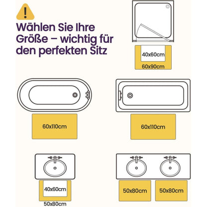 Rutschfeste Badematte 60x90 cm – Super Saugfähig & Schnelltrocknend