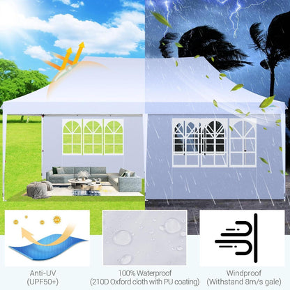 3x6m Faltpavillon mit 6 Seitenteilen – Wasserdicht & Stabil