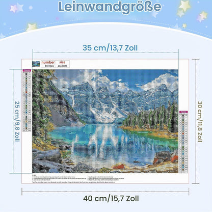 5D Diamant Malerei Landschaft Berge See 40x30 cm DIY Set