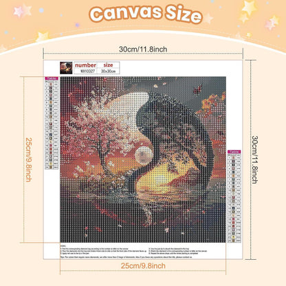 Diamant Malerei Yin Yang Baum des Lebens 30x30cm DIY Set