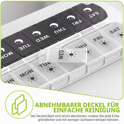 Tablettenbox 7 Tage Magnetverschluss – Kompakt & Faltbar