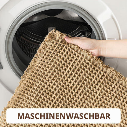 Rutschfeste Badematte Boho Braun 45x75cm – Waschbar & Saugfähig