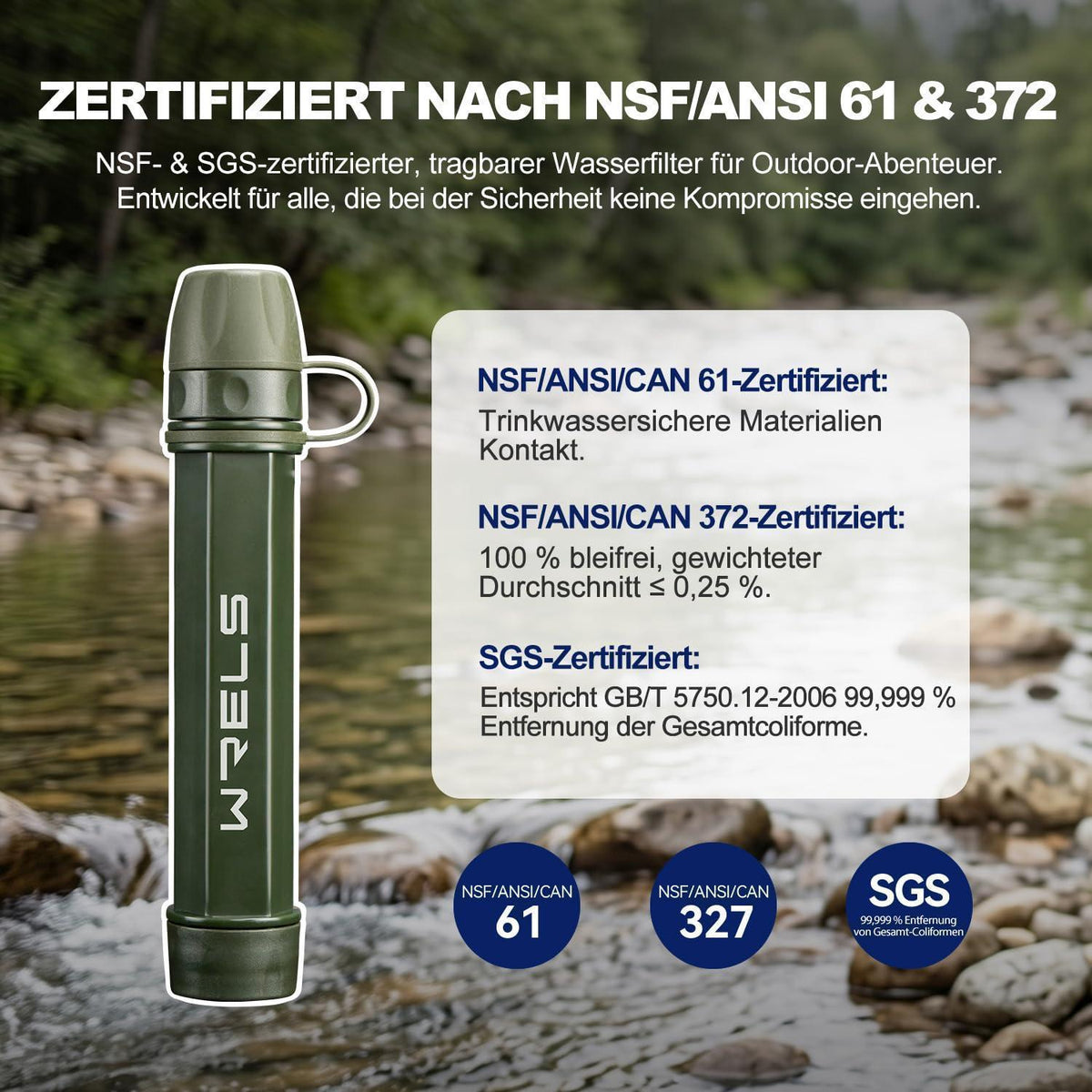 Wasserfilter Outdoor – Ultraleicht & NSF-zertifiziert