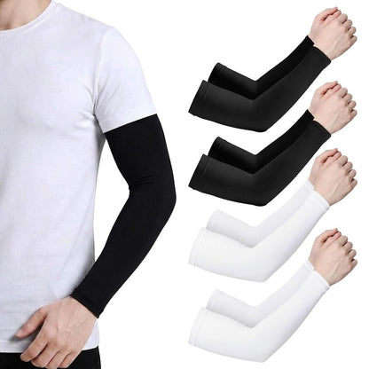Armlinge UV-Schutz – Atmungsaktiv & Kühlend – 4er Set Schwarz/Weiß