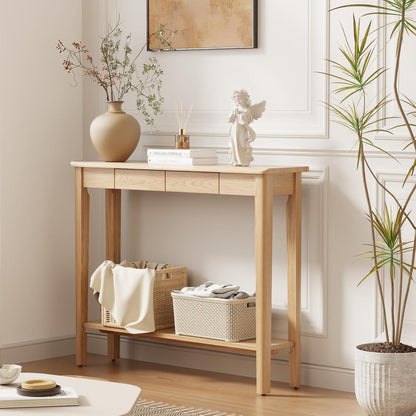 Konsolentisch Holz mit Schubladen – Schmaler Sofatisch für Flur & Wohnzimmer