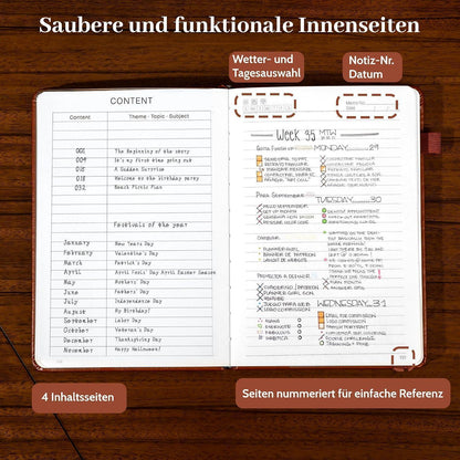 Notizbuch A5 Liniert Baum des Lebens – 320 Seiten in Lederoptik