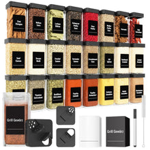 Gewürzgläser Eckig 24er Set 120ml mit Streudeckel & Etiketten