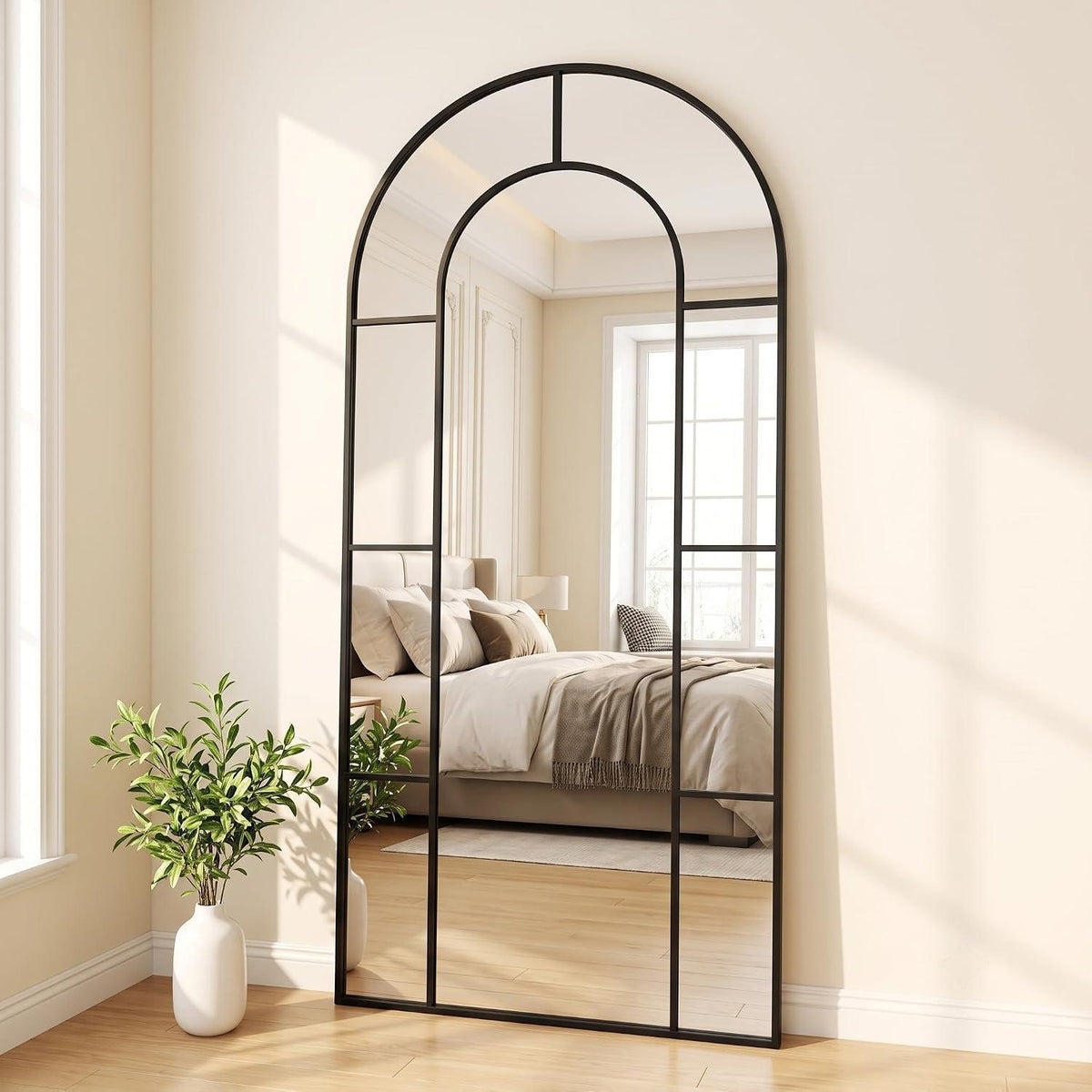 Ganzkörperspiegel Bogen Schwarz – 192x85cm, Stand- & Wandspiegel