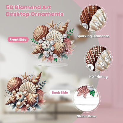5D Diamant Painting Tischdeko Set - DIY Muscheln für Kinder & Erwachsene