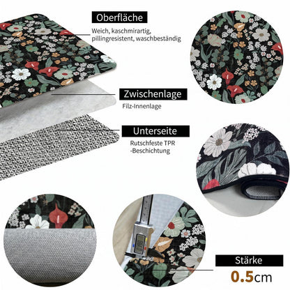 Schwarzer Boho Teppich 200x300 cm | Waschbar & Rutschfest