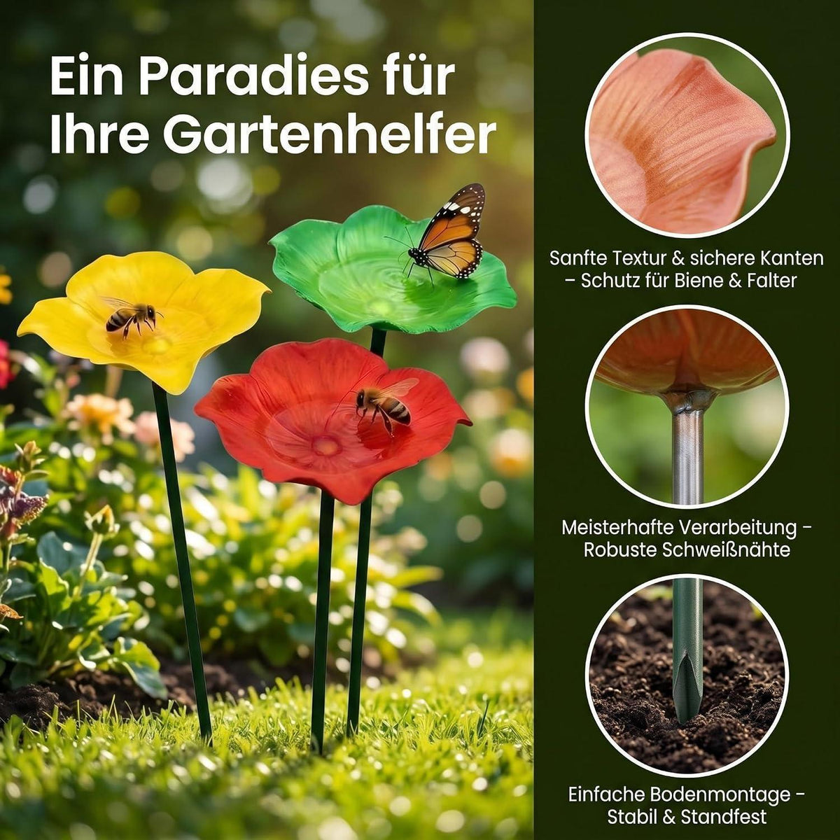 Vogeltränke Metall – Winterfest & Bienentränke für den Garten