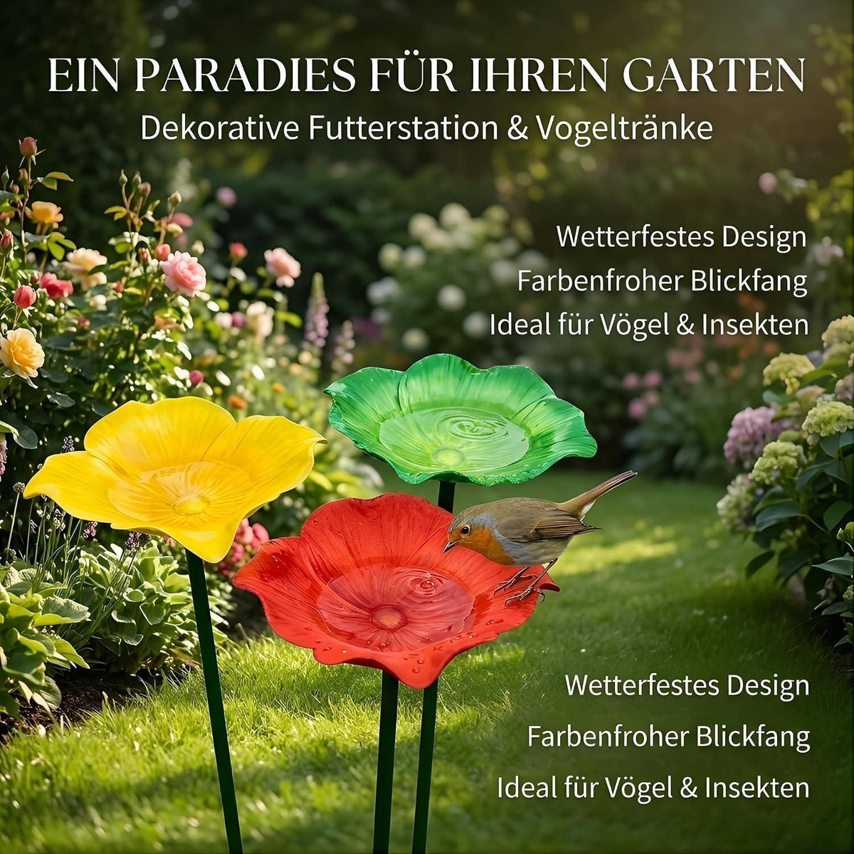 Vogeltränke Metall – Winterfest & Bienentränke für den Garten