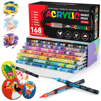 Acrylmarker Set 168 Farben – Vielseitig für Basteln & Malen