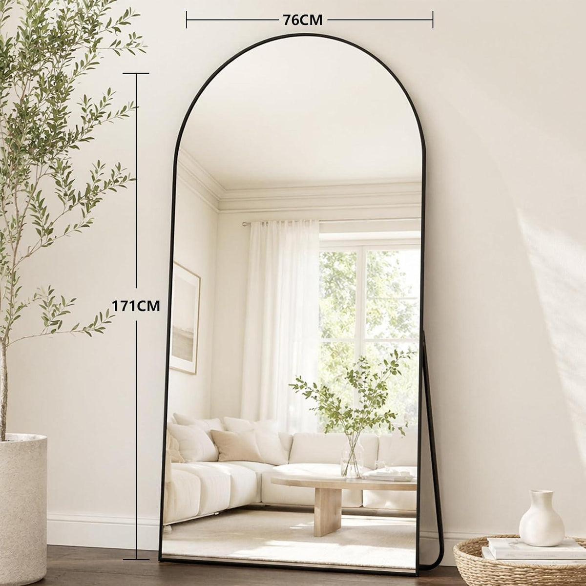 Gewölbter Standspiegel 171x76cm – Modern & Freistehend