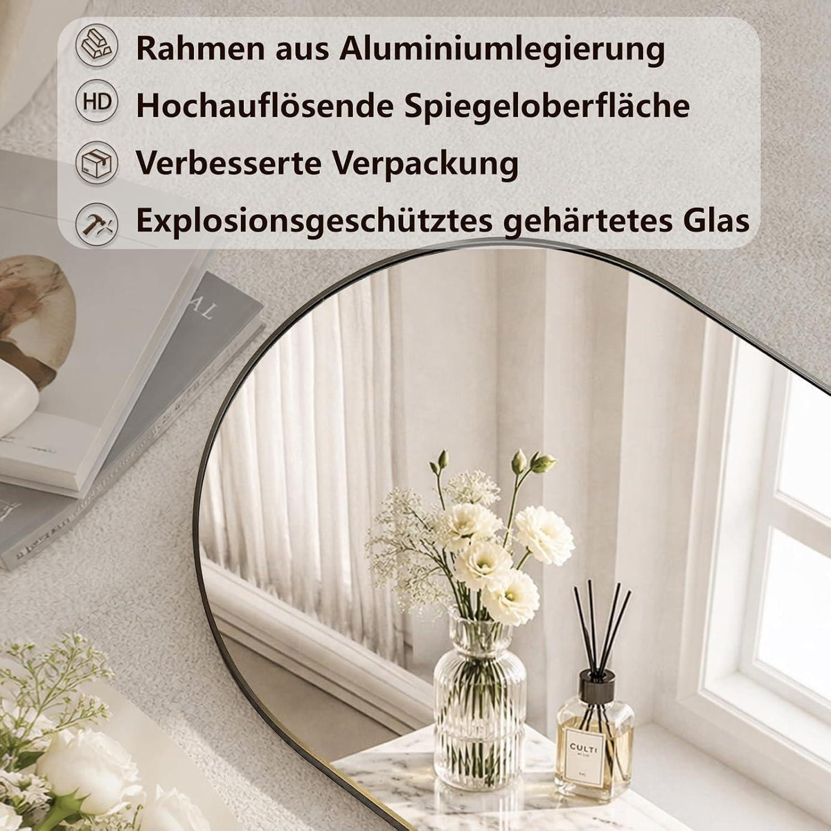 Gewölbter Standspiegel 171x76cm – Modern & Freistehend