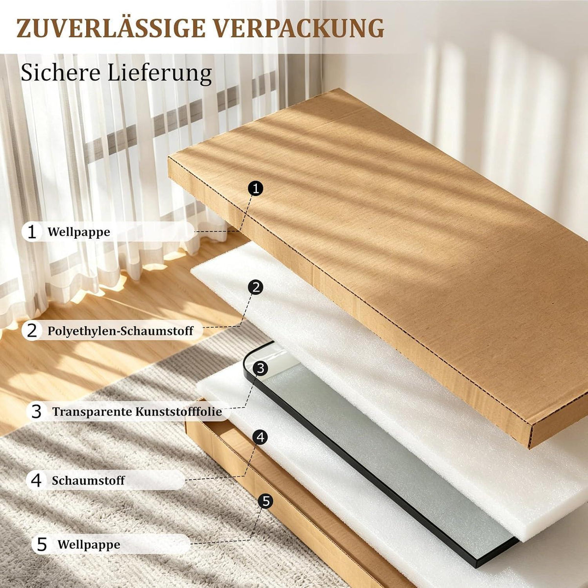 Ganzkörperspiegel Standspiegel 218x102cm Schwarz – Robust & Klar