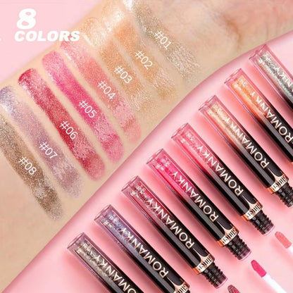 8-teiliges Lipgloss-Set mit Schimmer & Feuchtigkeit