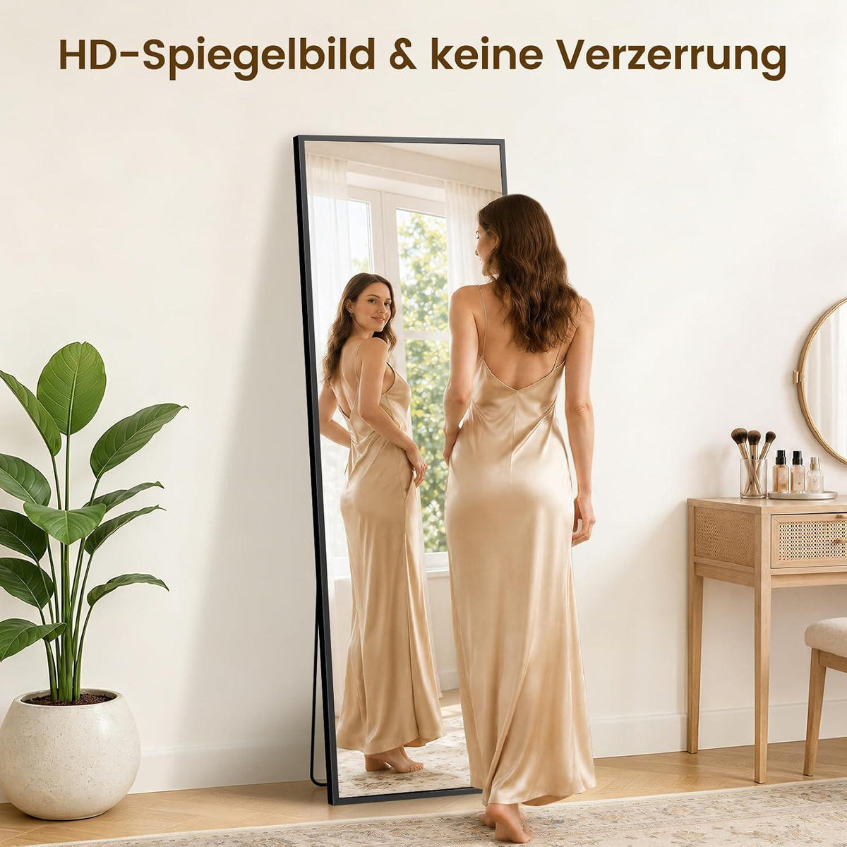 Ganzkörperspiegel 150x40cm – Stand- & Wandspiegel mit Aluminiumrahmen