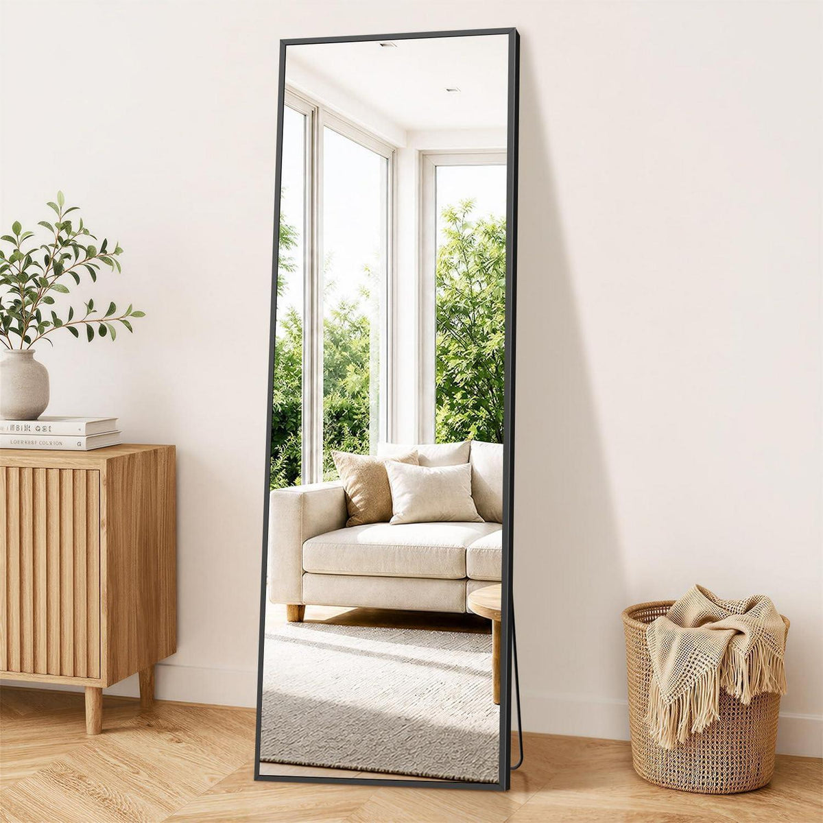 Ganzkörperspiegel 163x53cm – Stand- & Wandspiegel mit Aluminiumrahmen