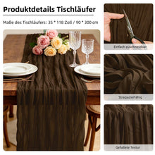 2er Set Tischläufer Braun 300x90cm Käsetuch Gaze Rustikal Boho Deko