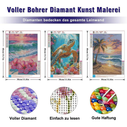 Diamond Painting Meerblick 3er Set - 5D Strandbild DIY