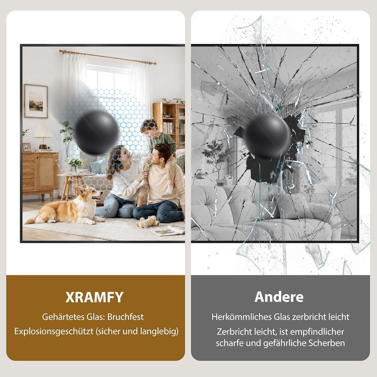 Badspiegel 100x75cm mit ESG Glas & Rostfreiem Rahmen