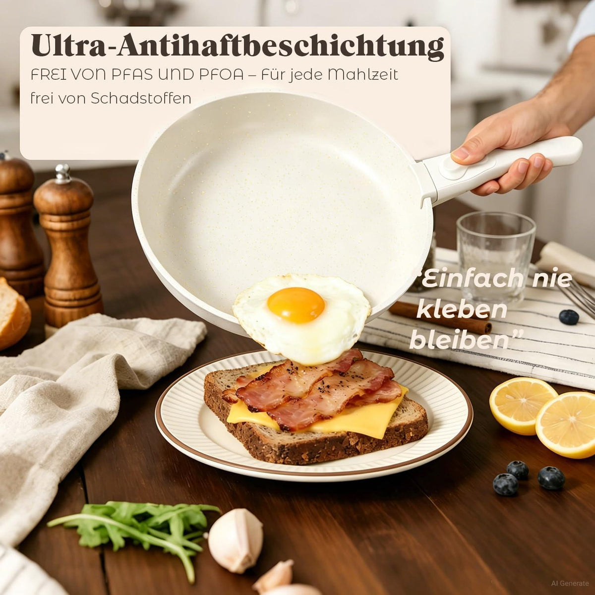 18-teiliges Granit Kochgeschirr Set mit abnehmbaren Griffen