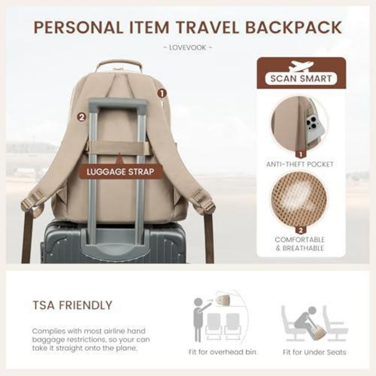 Laptop Rucksack Damen 15,6 Zoll – Gepolstert & Reisetauglich