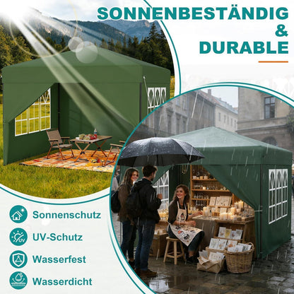 Pop Up Pavillon 2.5x2.5m – Schnellaufbau, Wasserdicht & UV-Schutz