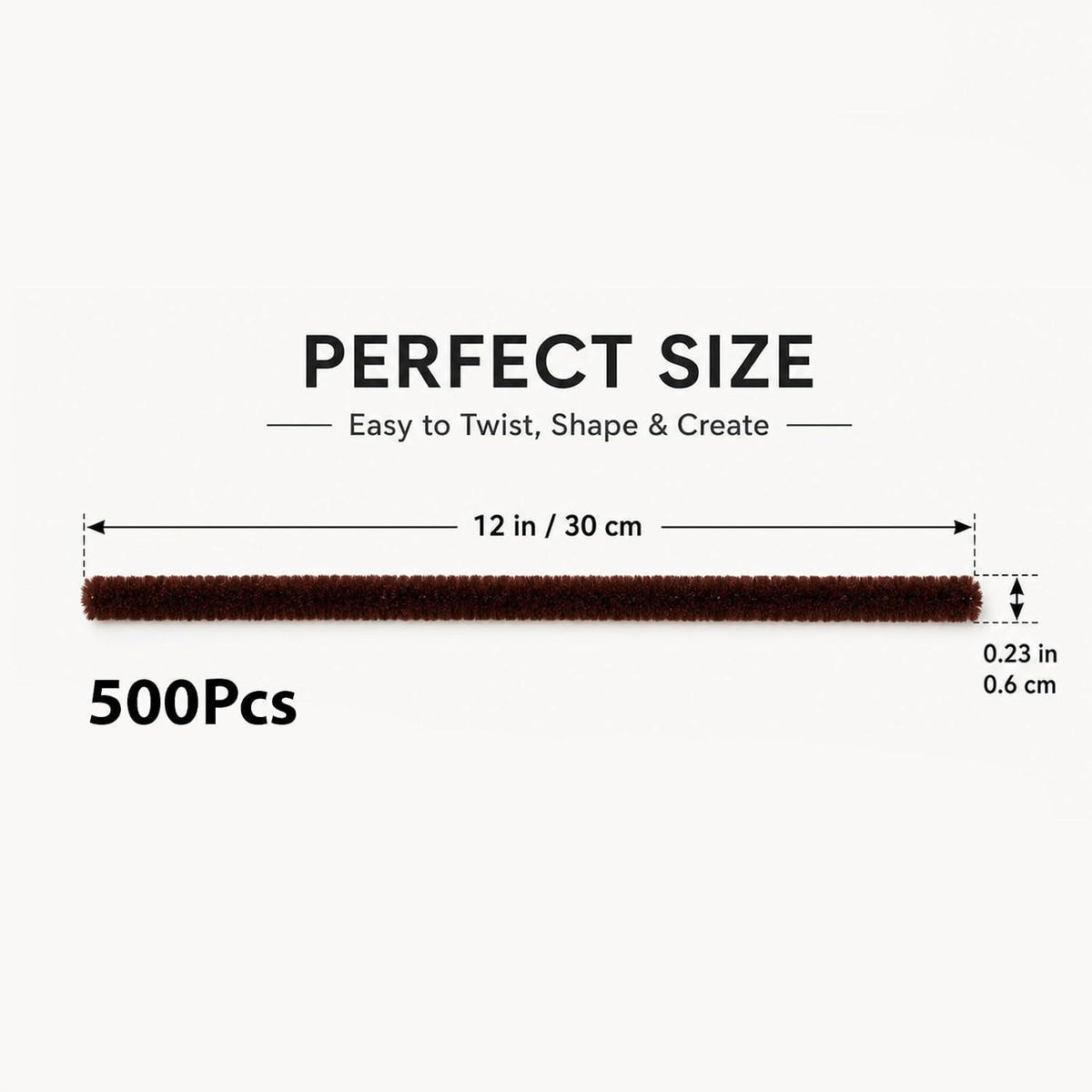 500 Pfeifenreiniger Bastelset – 30cm, Braun Beige Farbverlauf