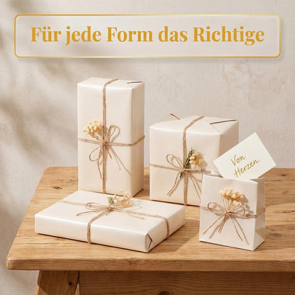 Doppelseitiges Geschenkpapier Cremefarben 43 cm x 10 m Matt & Perlglanz