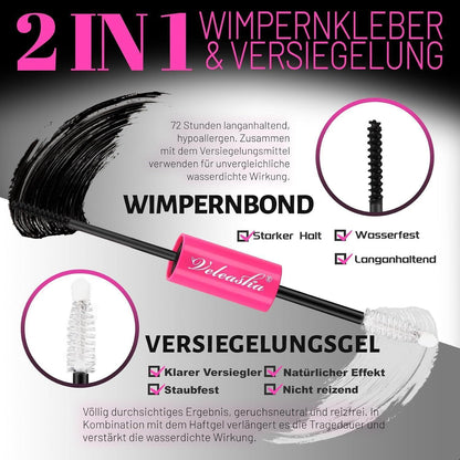 Schwarzer Wimpernkleber 10ml – 72h Halt, Wasserfest & Hypoallergen