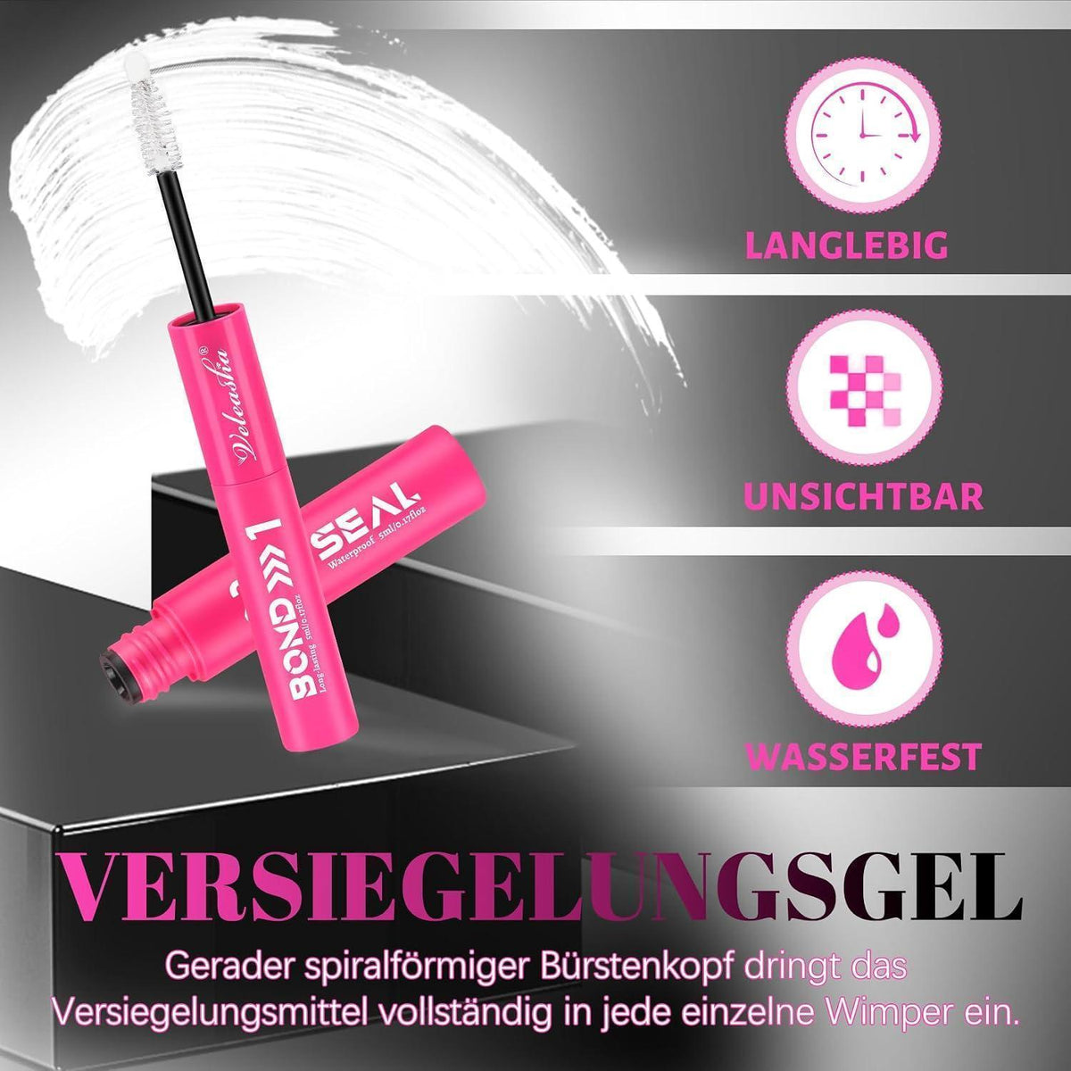 Schwarzer Wimpernkleber 10ml – 72h Halt, Wasserfest & Hypoallergen