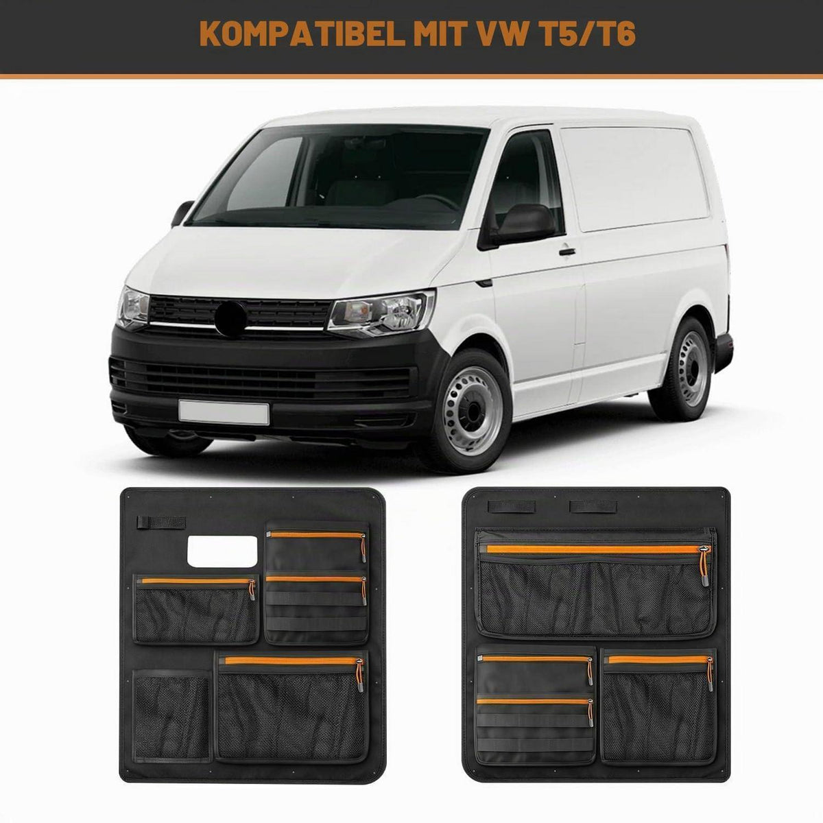 VW T5 T6 Heckklappen Organizer | Scheunentor Tasche 2er Set