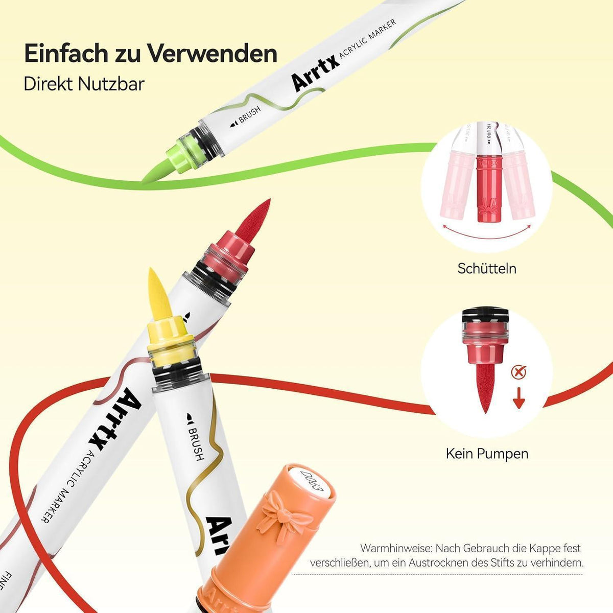 Acrylmarker Set 66 Farben – Wasserfest, Doppelspitze