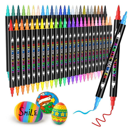 Acrylmarker Set 48 Farben – Dual Tip für Stoff, Holz & mehr