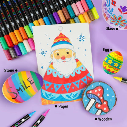 Acrylmarker Set 48 Farben – Dual Tip für Stoff, Holz & mehr