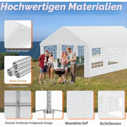 Partyzelt 4x8m Weiß – Stabiler Pavillon mit Seitenwänden