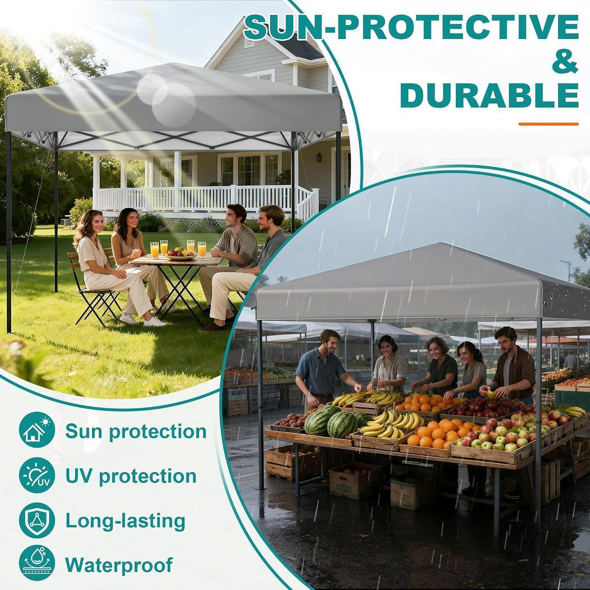 3x3 Pavillon Wasserdicht – Pop-Up Partyzelt für Garten & Outdoor
