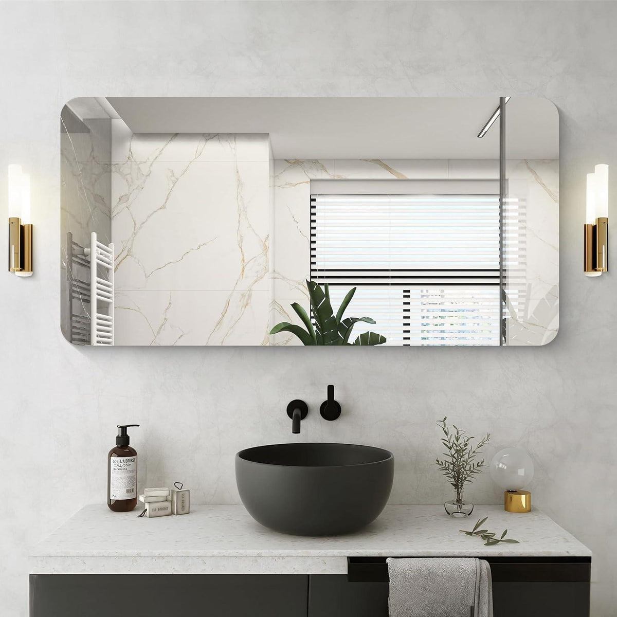 Rechteckiger Wandspiegel 120x60 cm – Rahmenlos für Bad, Schlaf- & Wohnzimmer